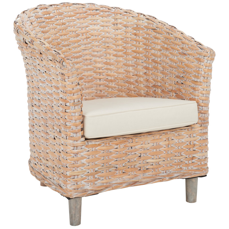 Iraan Rattan Barrel Chair, Natural White Wash