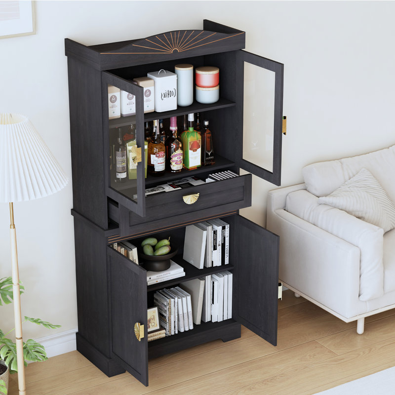 67" Pantry Cabinet, Retro Storage Cabinet