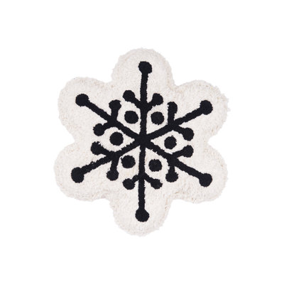 18" x 17" Onyx Snowflake Shaped Throw Pillow