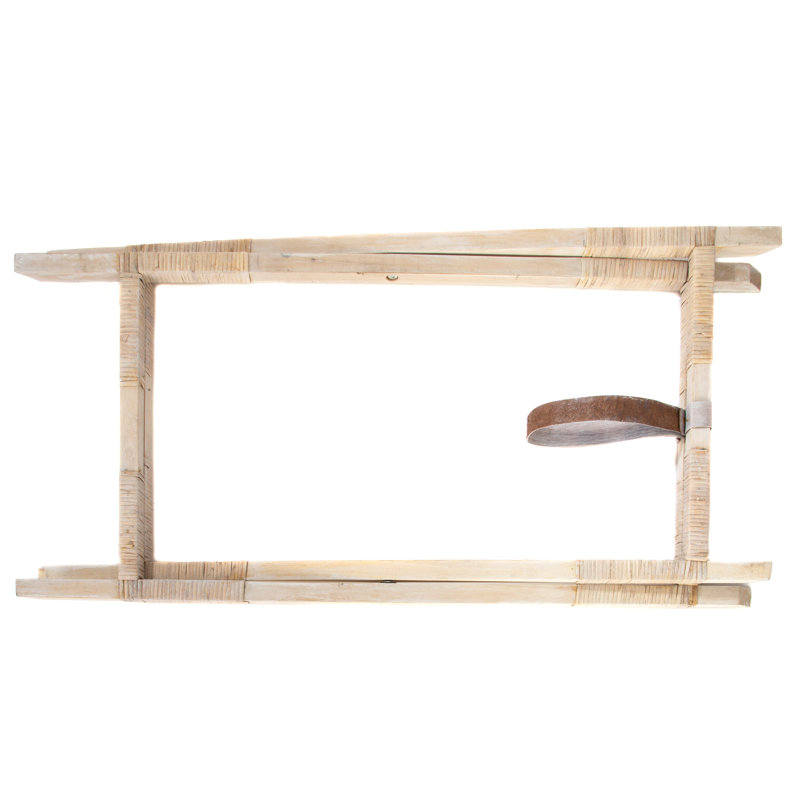 Sammy Artifacts Rattan Tray Top End Table, Without Glass, White Wash