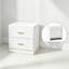 Set of 2 Modern White Bedside Tables, Engineered Wood Nightstands with 2 Storage Drawers, Accent End Table for Bedroom & Living Room