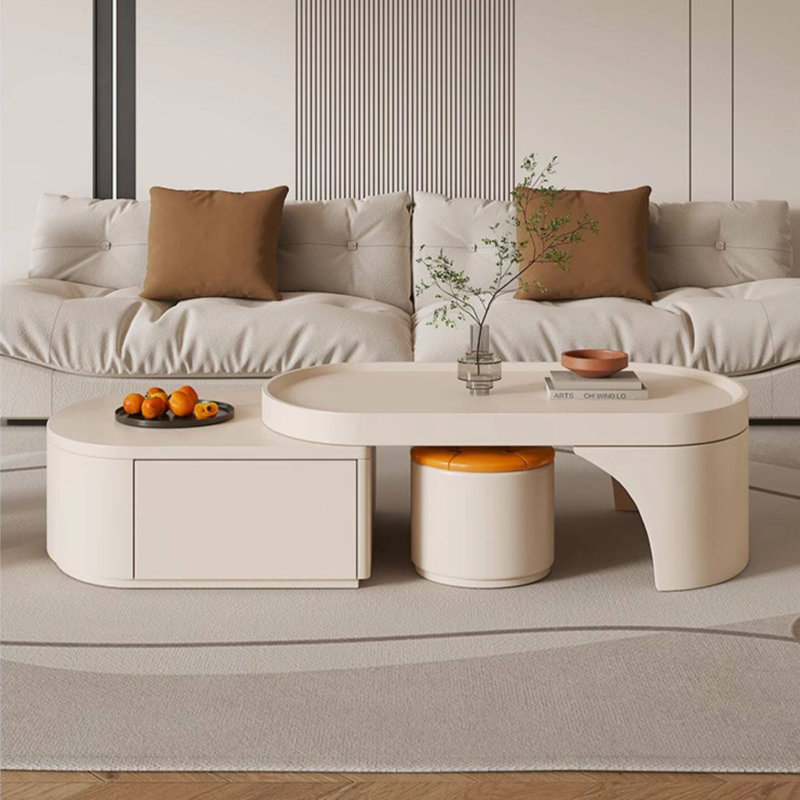 Table basse rétractable de style crème