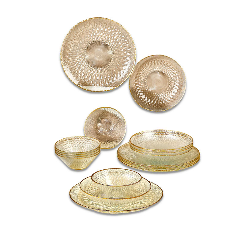 Service de table 18 pièces 100% verre 18 pièces