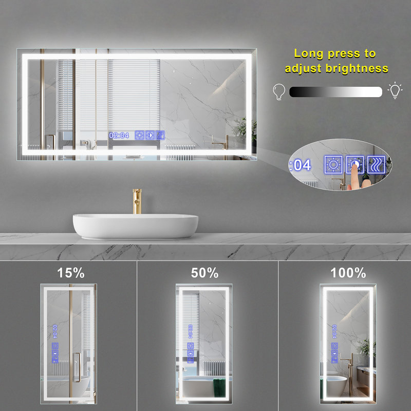 Miroir de salle de bain Amirie, 28 po x 60 po