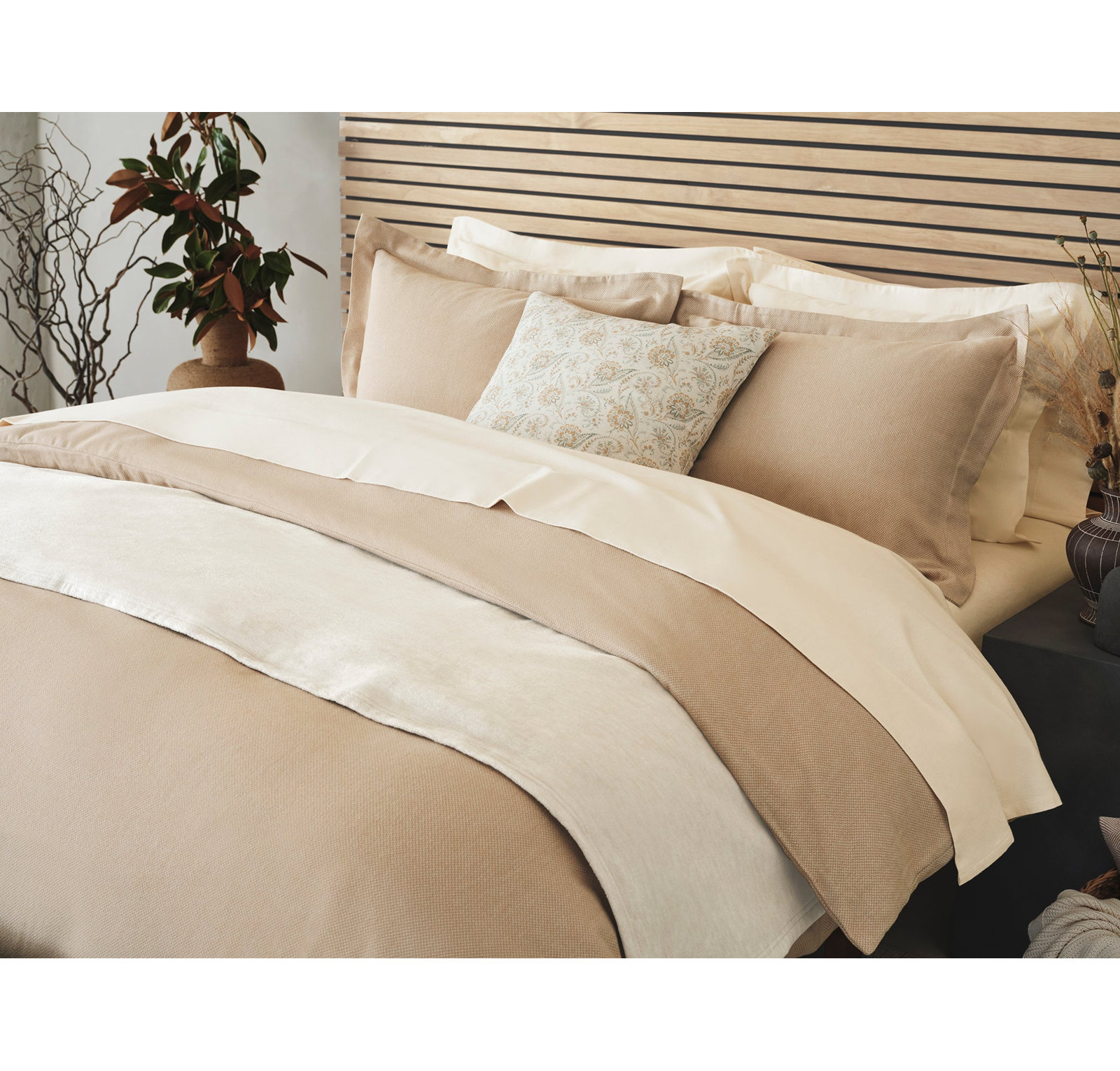 Cloud 100% Cotton Flannel Sheet Set, Undyed, California King Sheet Set with 2 Pillowcases