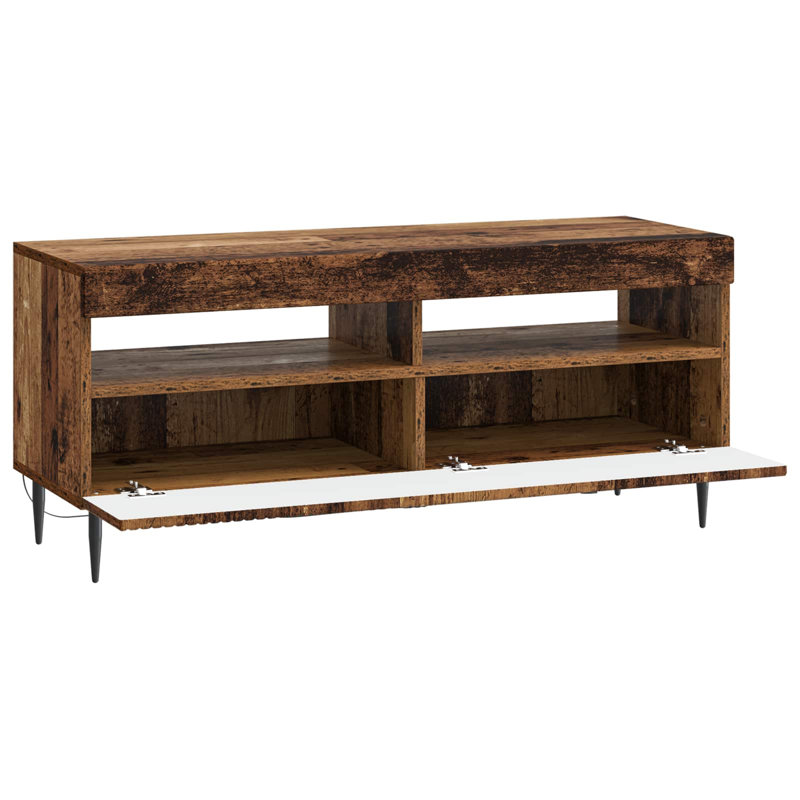 TV Stand, 43cm H x 100cm W x 35cm D, Old Wood