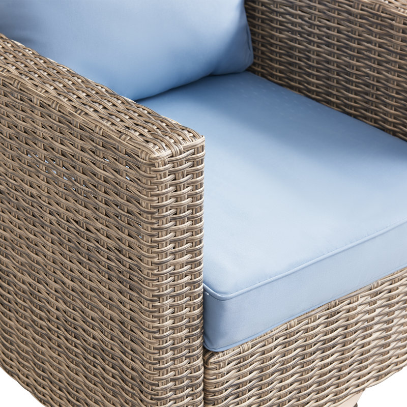 Chaise de patio berçante pivotante avec coussins (ensemble de 2), Bleu