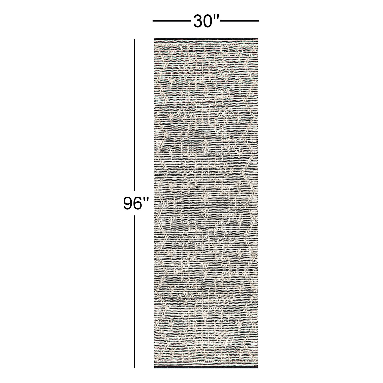 Beige Hand-Woven Moroccan Jute Rug, Runner 2'6" x 8'