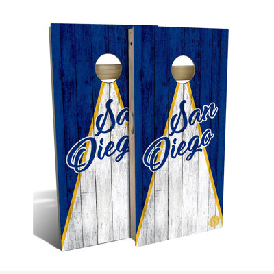 San Diego Triangle Baseball Cornhole Board Set | Includes (2) Boards, (8) Bags & Optional Accessories