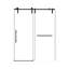 44-48 "x76" H Porte de douche coulissante en verre trempé noir mat sans cadre 5/16 "(8mm)
