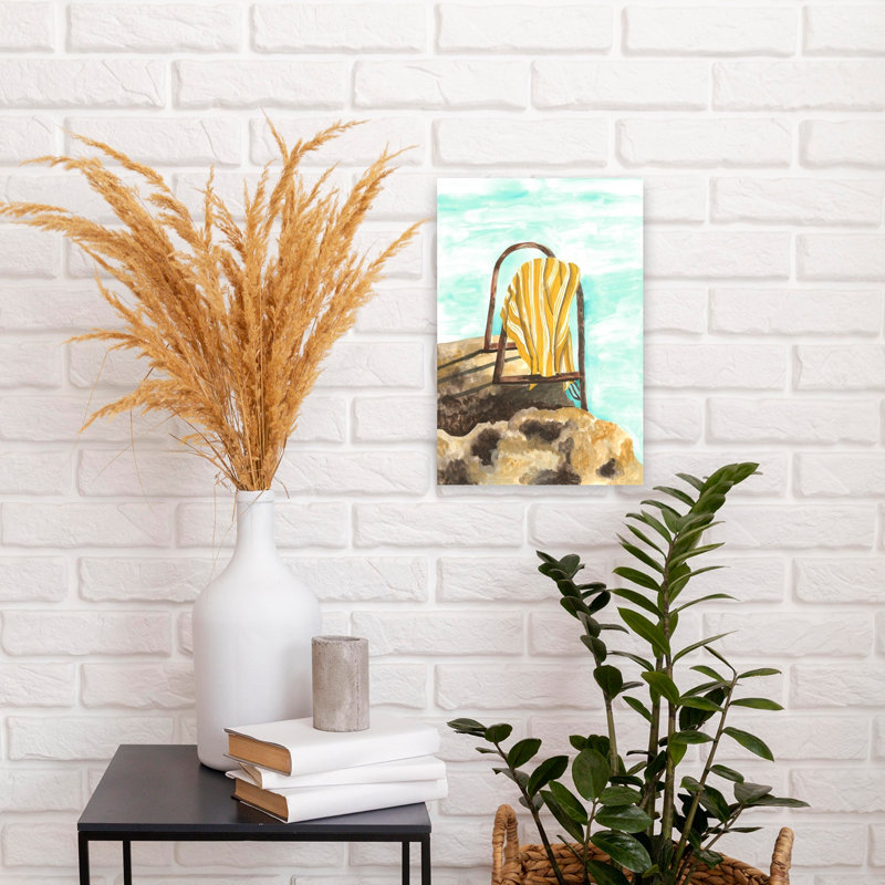 Coastal Beach Towel Serene Abstract Contemporary Coastal Wall Art, 18" H x 12" W