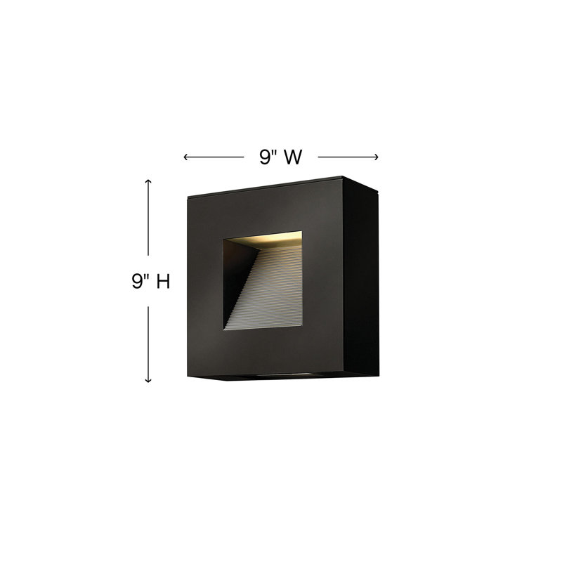 Atlantis 2-Light Outdoor Flush Mount, Satin Black, LED