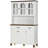 White  Kitchen Storage with 6 Doors, 2 Drawers and 3-Level Adjustable Shelves Kitchen Buffet