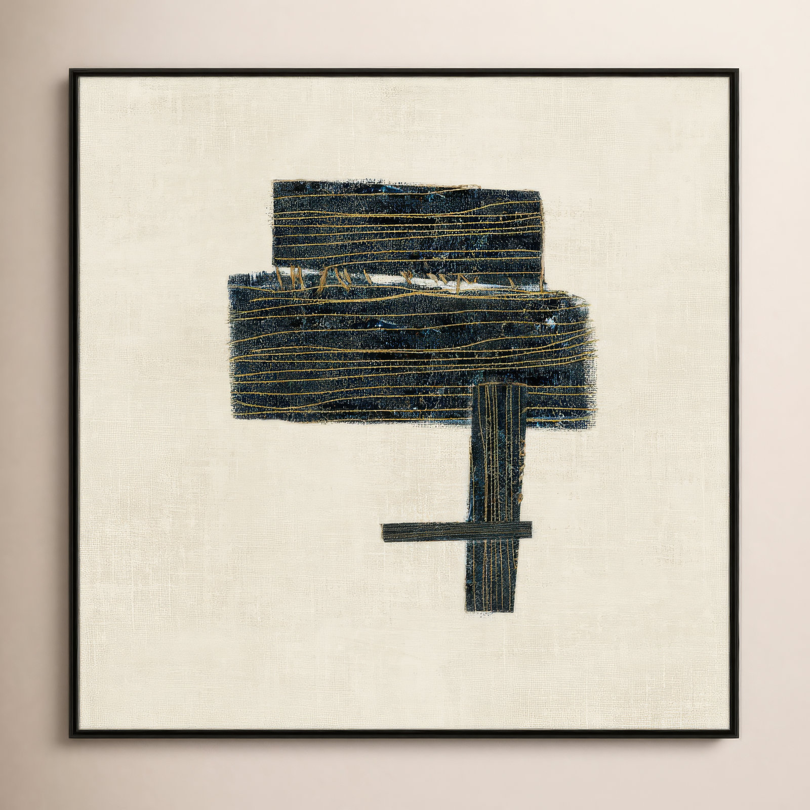 Stiched I Print by , Espresso, 46.5" H x 46.5" W