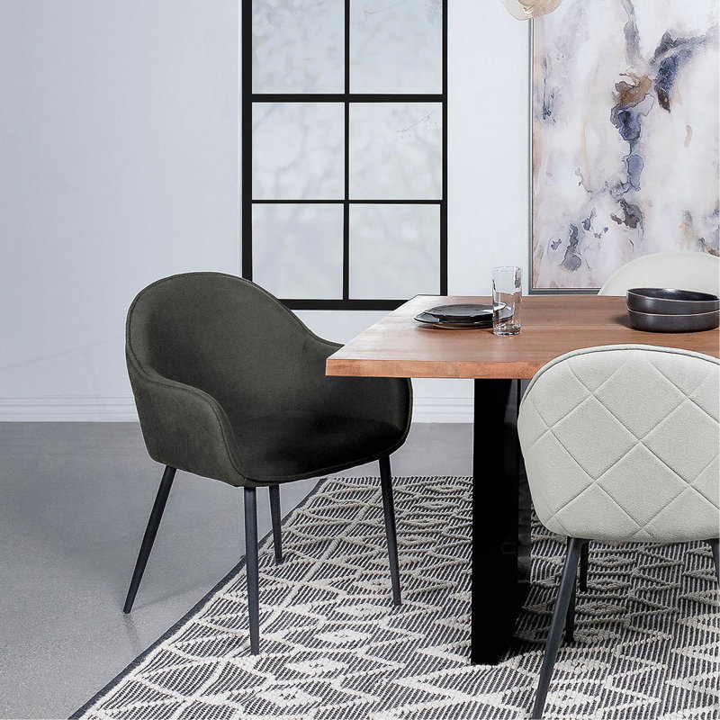 Chaise de salle à manger rembourrée Gresham, Gris anthracite