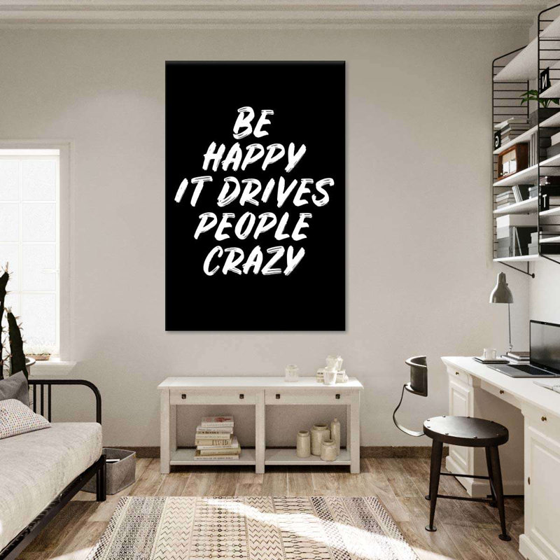 «Be Happy», reproduction sur toile, H 36 po x l 24 po