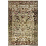 Brown Alchemy Traditional Wool Silk Blend Rug - 9'7" x 14'7"