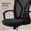 Chaise de bureau pivotante ergonomique à hauteur réglable avec accoudoirs, maille noire et métal chromé pour espaces de travail modernes