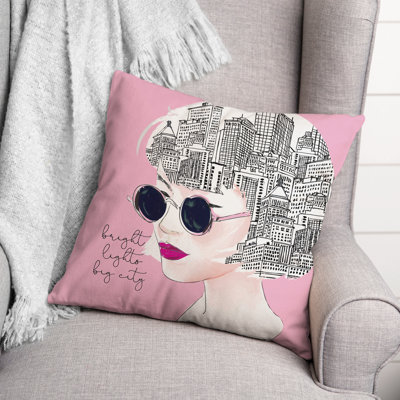  City on My Mind Sketch Square Pillow Cover & Insert