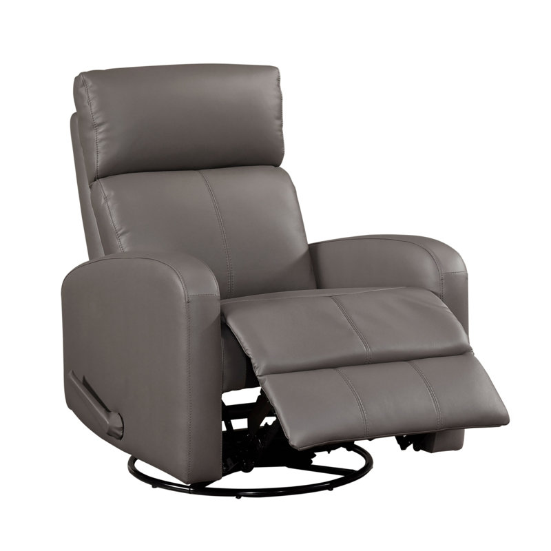 Fauteuil inclinable oscillant 1pc avec revêtement pivotant en cuir moka et meubles de salon, Moka