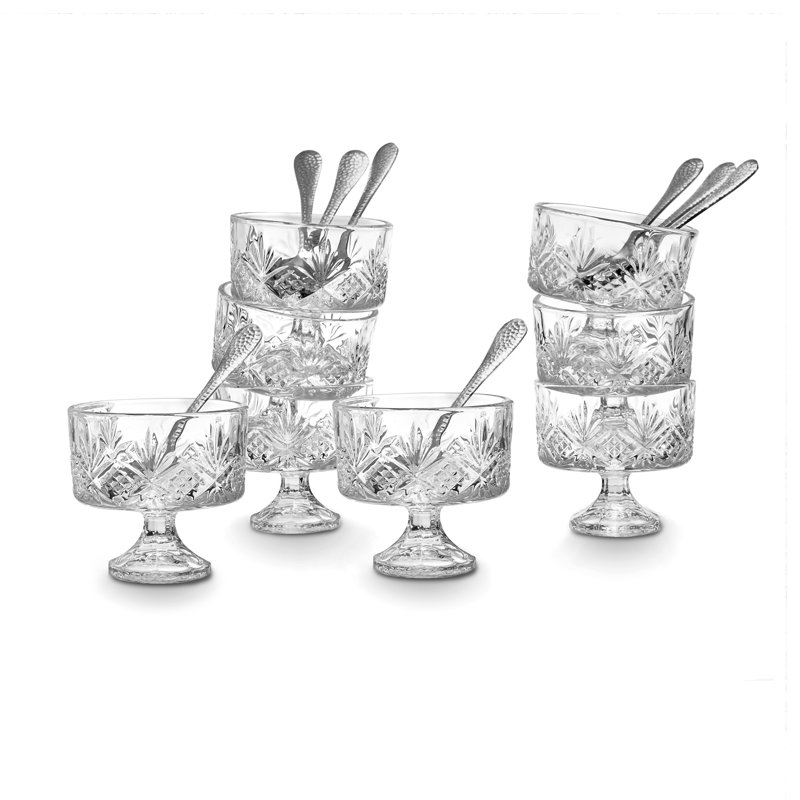 Dublin Crystal 16 Piece Dessert Taster Trifle Bowl 5oz Set