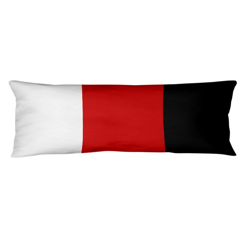 Stripes Medium Polyester/Polyfill Body Pillow, Acton, Red Middle/Black