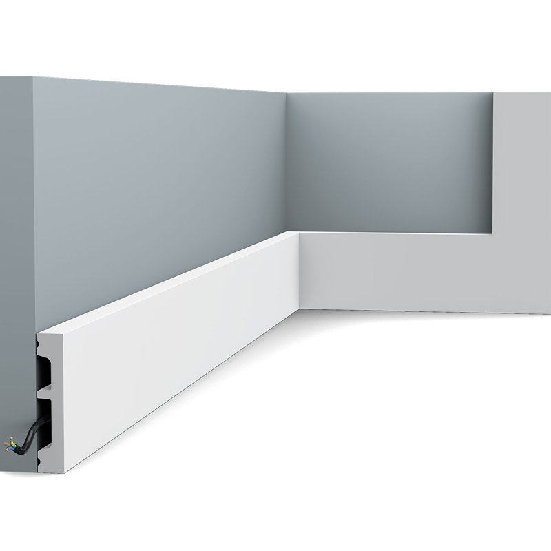 1/2 in D x 2-1/2 in W x 78-3/4 in L Primed White High Impact Polystyrene Baseboard Moulding