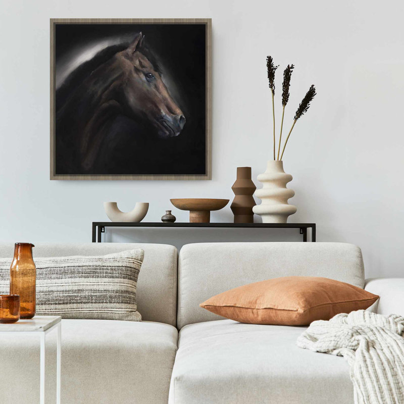 «Loneliness Horse», toile rustique encadrée