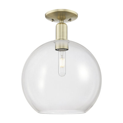 Plafonnier semi-encastré 1 lumière 14 po Arcadia - Chippenham - abat-jour blanc mat