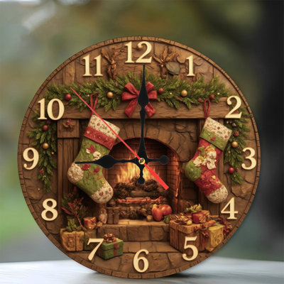 Christmas-Clock-Fireplace-Scene
