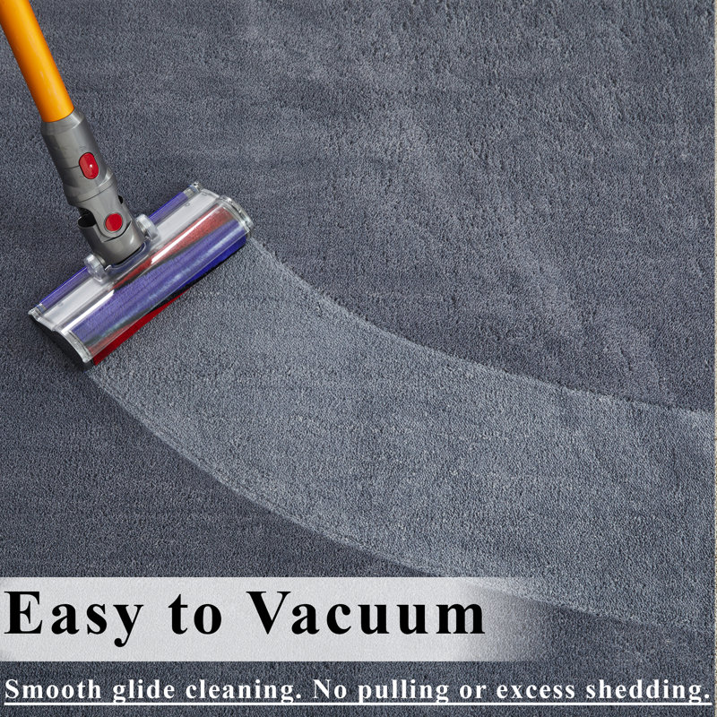 Luxury Fluffy High-Pile Rug for Living Room & Bedroom, Grey, 120 cm x 170 cm