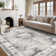 Machine Washable Rugs Oriental Floral Non-Slip Low Pile Rubber Backing Area Rug for Living Room Bedroom Kitchen Dining Room