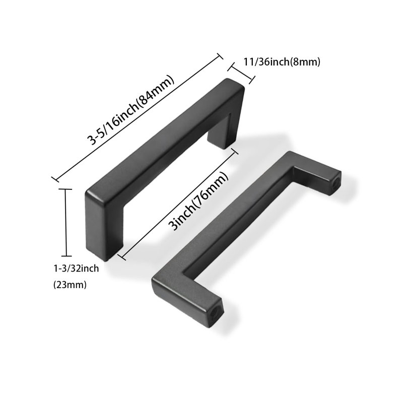 30 Pack 3 Inch Centre To Centre Solid Matte Black Cabinet Pulls Slim Square Bar Drawer Handles Cabinet Handles Black Drawer Pulls Kitchen Cabinet Hardware