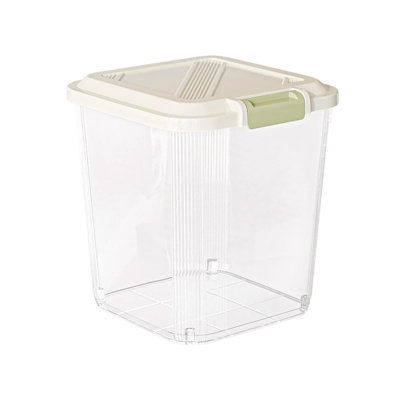 Large Capacity Pet Food Storage Container with Wheels, 8.27x8.27x8.86 inches, Clear