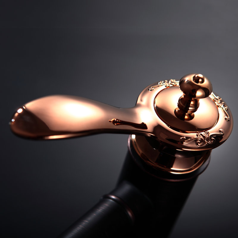 Artesian Widespread 2-handle Bathroom Faucet, Oil Rubbed Bronze/Rose Gold