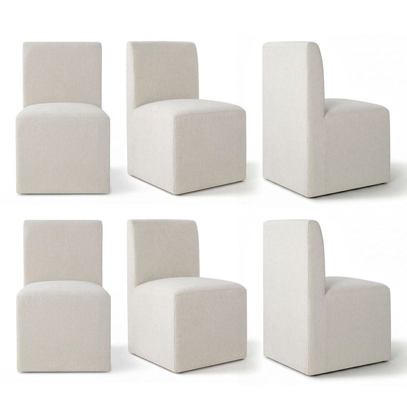 Chaises de salle à manger rembourrées Modern, Beige