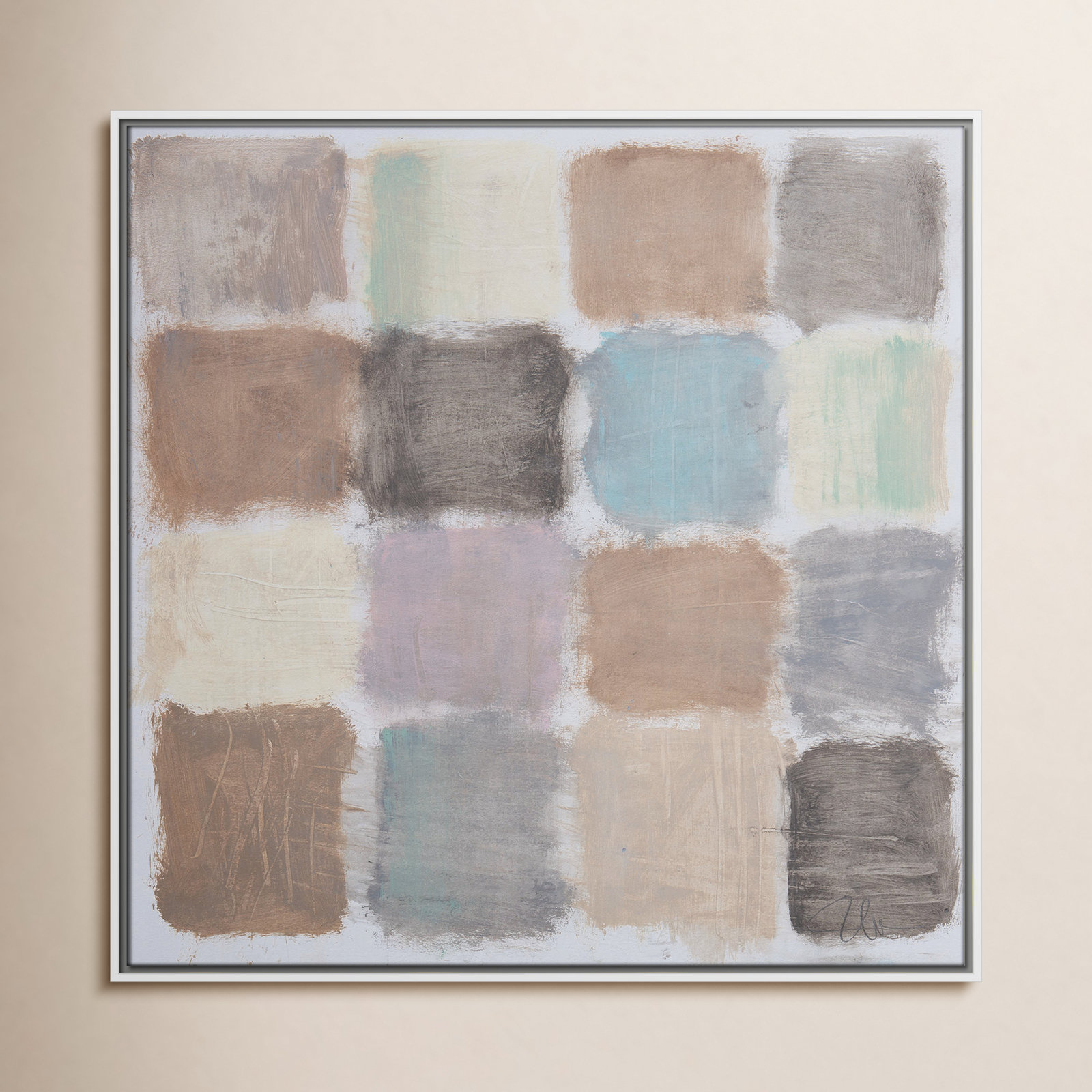 Veasey "Powder Room Reflections" Painting, 31.5" H x 31.5" W x 2" D, White