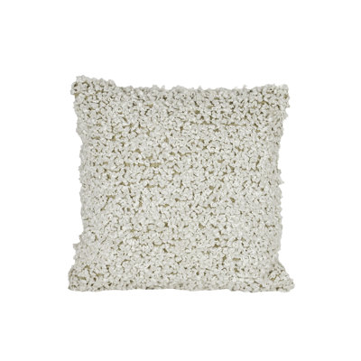 Foreside Home & Garden 20x20 Hand Woven Boucle Filled Throw Pillow White
