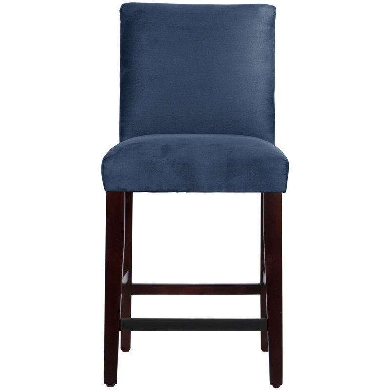 Tabouret de bar et de comptoir Sylva, Bleu marine folâtre, Espresso, Tabouret de comptoir (siège d'une hauteur de 26 p
