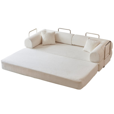 78.8" Convertible Floor Sofa Bed 3 Seat Modular Corduroy Sofa