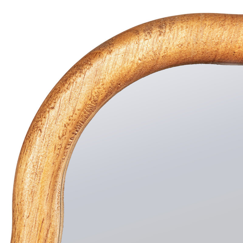 Miroir rond Susy avec cadre en bois festonné