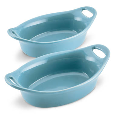 Kook Mini Cocotte Casserole Dishes with Lids, 12 oz, Set of 4, Aqua Ombre, Lagoon Blue