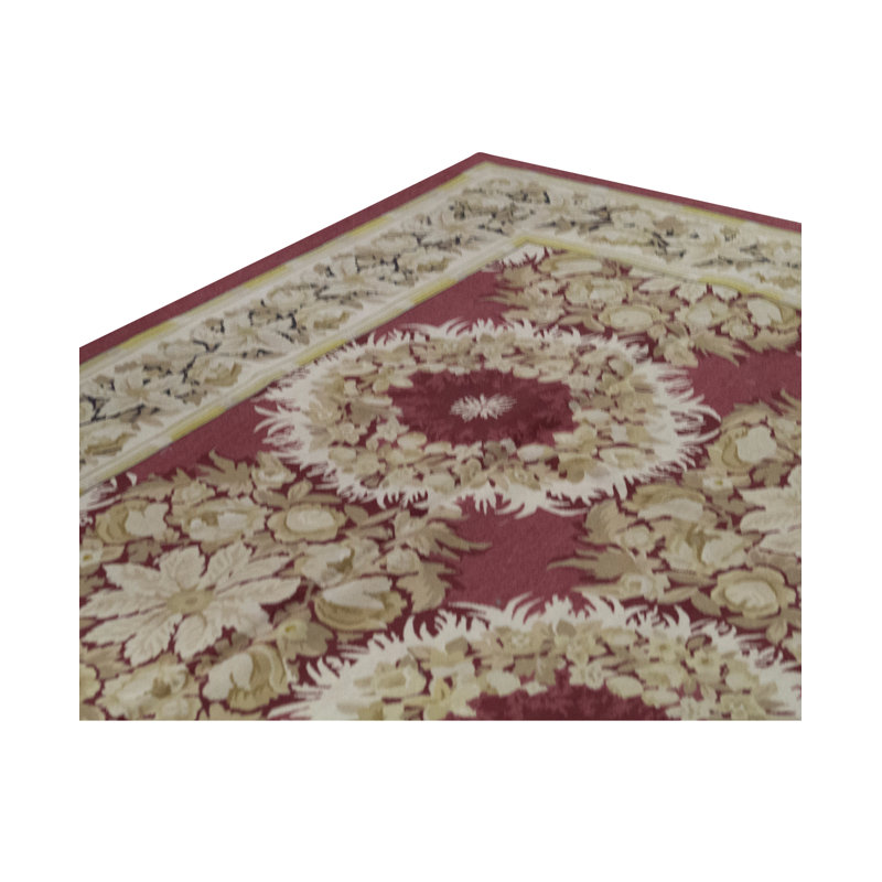 Hand-Knotted High-Quality Red and Beige Area Rug
