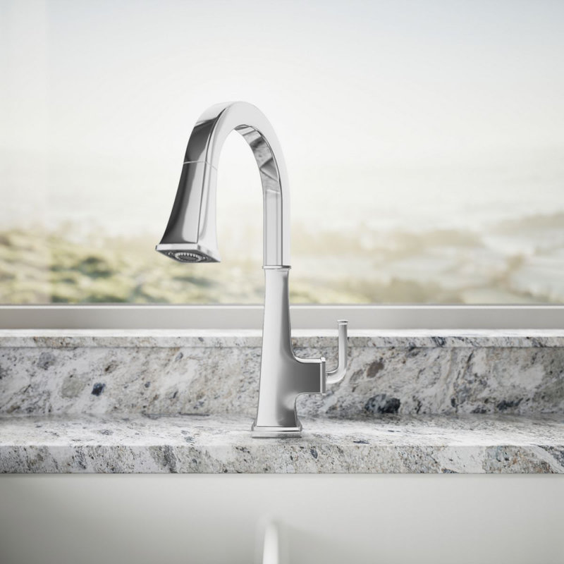 Riff Pull-Down Kitchen Sink Faucet with Three-Function Sprayhead, Single-Handle Kitchen Faucet, Oil-Rubbed Bronze