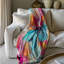 Vibrant Floral Abstraction - couverture sherpa de qualité supérieure 1 pièce-723647426