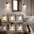 Bedside Wall Lamp Set of 2, Plug-in Wall Lamp with USB Charging Port and AC Power Outlet, Modern Black Brushed Nickel Wall Lamp with Plug Cord for Living Room Office, E26 LED Bulb Included