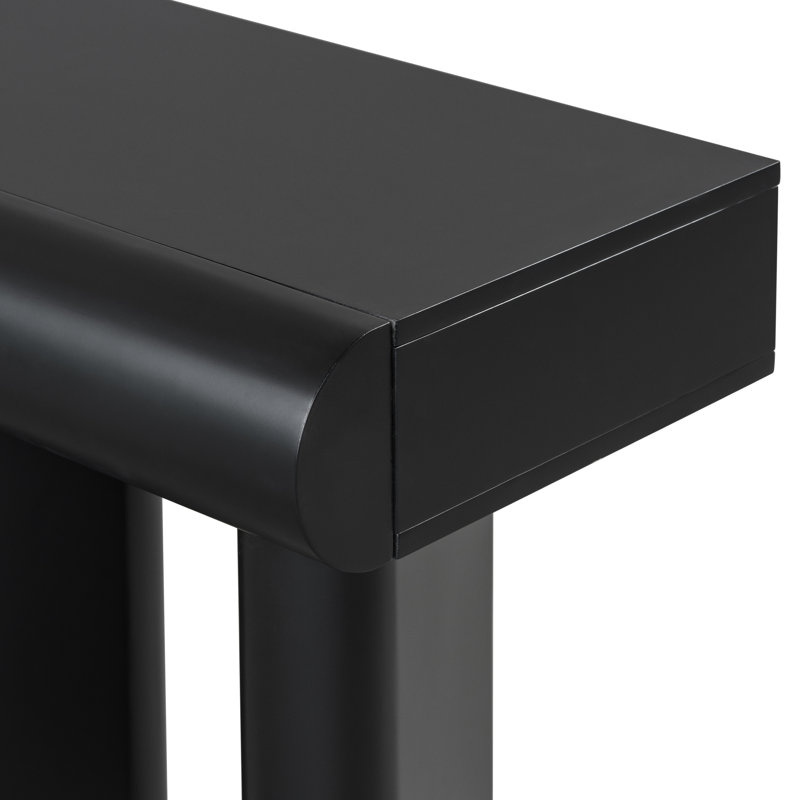 Space-saving Modern Painted Mdf Console Table For Entryway Or Living Room With Geometric Legs And Storage