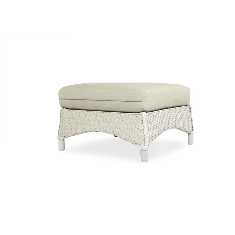 Mandalay Outdoor Ottoman, Bright Side Fog, Antique White