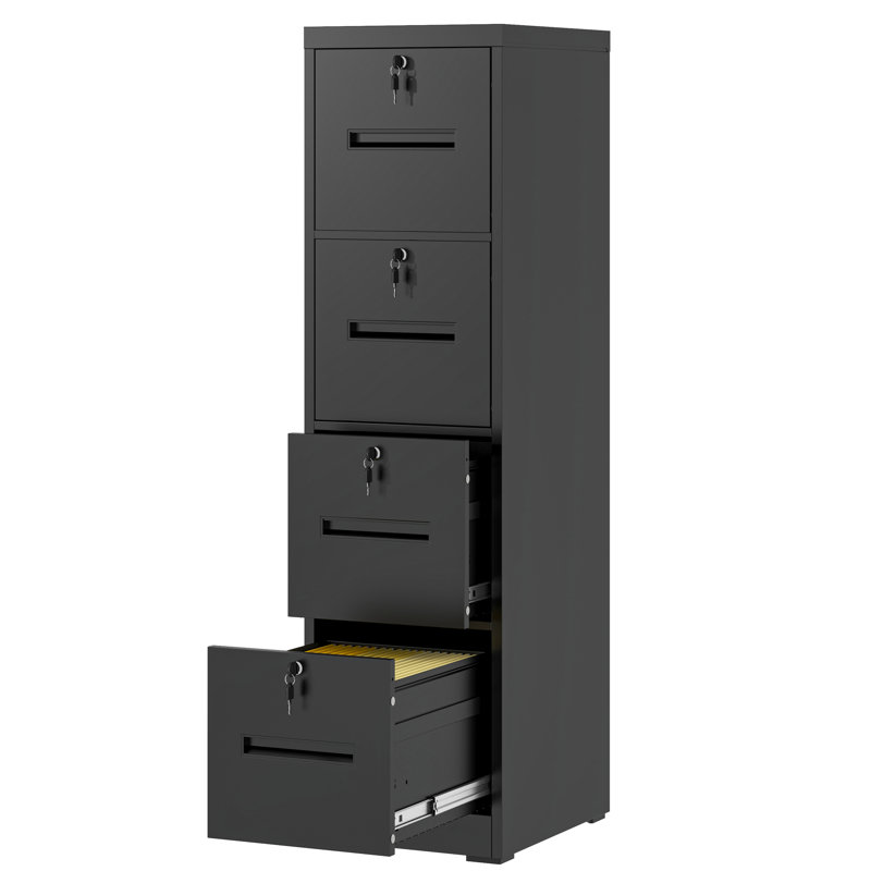 4 Drawer Metal Vertical Filing Cabinet With Lock