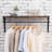 Wall Mounted Wood Shelving Unit With Metal Clothes Hanging Rod And Floating Display Shelf For Home Or Retail Storage